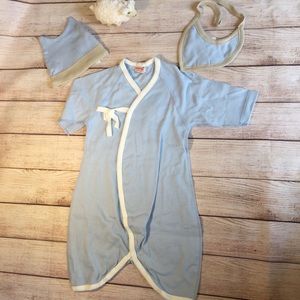Sckoon Organic NEW w/tags one piece, hat &bib set